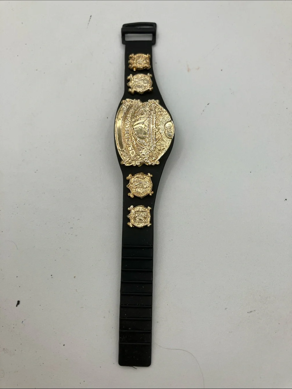 Toy Championship Belt - Black with Gold Plates 4”